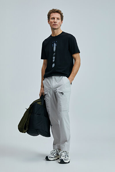 Lufian Eye Modern Grafik T- Shirt Siyah