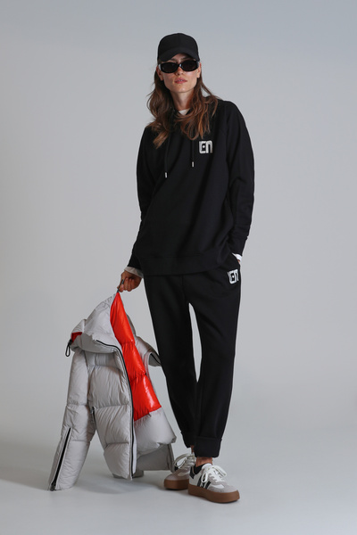 Lufian Pantaloni de sport pentru femei Nice din material subțire negri