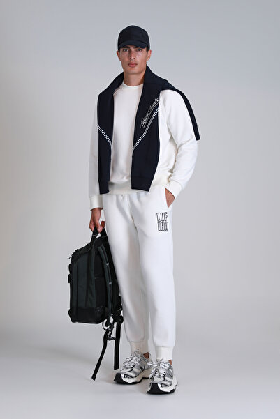 Lufian Dıego Erkek Sweatshirt Kırık Beyaz