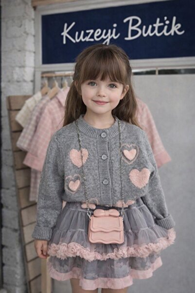 Kuzeyi Butik Bayramlik kız çocuk hırka ve etek kombini miniklere şık new model