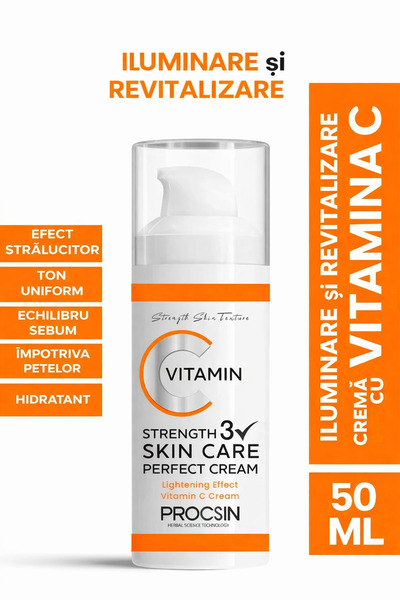 PROCSIN Cremă Față cu Vitamina C – Efect de Iluminare și Revitalizare, Anti-P...