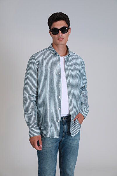 Lufian New Erkek Basic Gömlek Regular Fit Yeşil