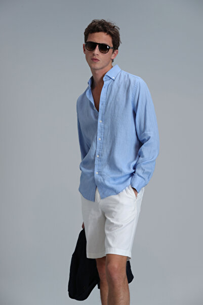 Lufian Ανδρικό σορτς Chino - Slim Fit Λευκό, Peler Sport