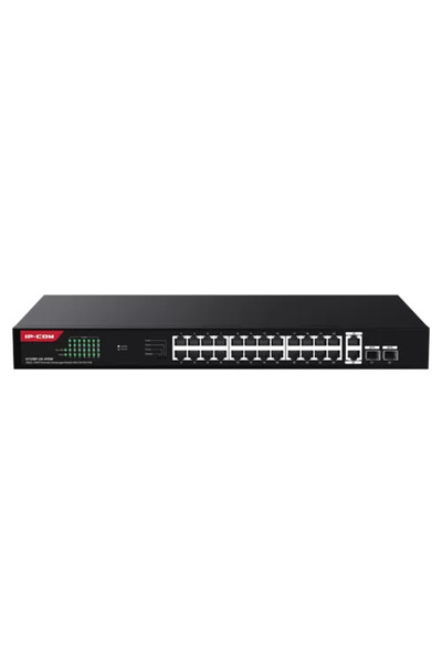 IP-COM Switch cu 24 de porturi Gigabit PoE, 2 x RJ45 Uplink Gigabit, 2 x SFP ...
