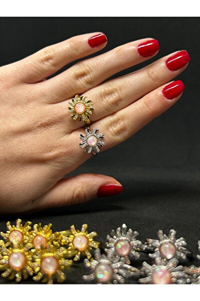 FY Ticaret خاتم ضغط من الفولاذ الشمسي بلون ذهبي وفضي (قطعتان)