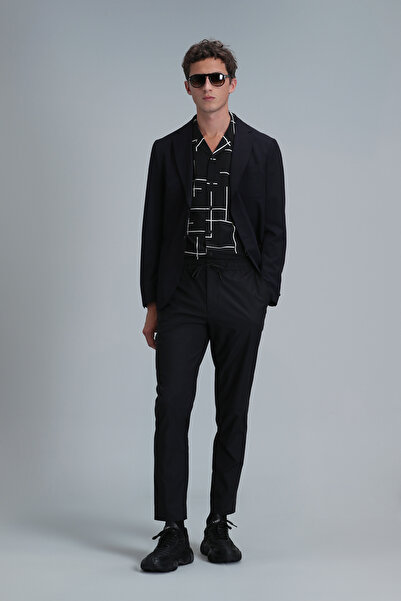 Lufian Alex Smart Erkek Chino Pantolon Slim Fit Siyah