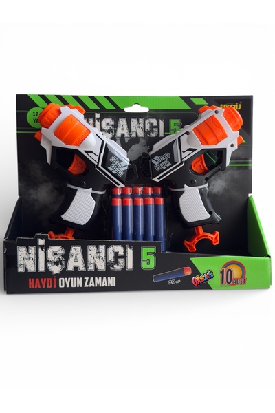toysandmore Nerf 2 Li Sünger Mermi Atan Tabanca 10 Adet Mermi Hediyeli Oyunca...