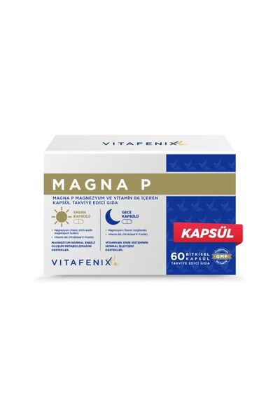 Vitafenix Magna P Magnezyum Takviyesi Glisinat Sitrat Malat Taurat ve B6 Içer...