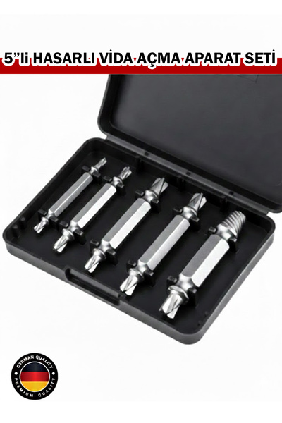 NiceLand 5"Li Hasarlı Vida Çıkarıcı Sökücü Yalama Vida Ucu Çıkartma Profesiyonel