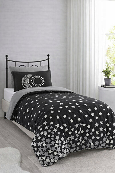 Hobby Σετ Παπλωματοθήκη Stars Single Poplin Μαύρο