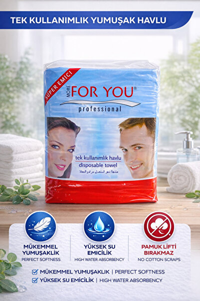 More For You Hijyenik Tek Kullanımlık Havlu 100 Adet 80 *40 (TEKLİ, PAKET)