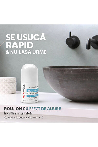 New Well Whitening Roll-On Antiperspirant, Luminează Axila, Reduce Creșterea Părului, Hidratant