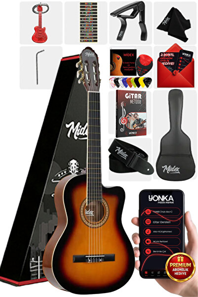 Midex MGX-100SB Üst Seviye Klasik Gitar 4/4 Sap Ayarlı (Çanta Askı Capo Metod...