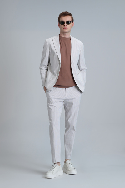 Lufian Frank Smart Erkek Chino Pantolon Slim Fit Bej