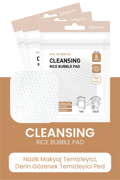 Dermal Rice Bubble Temizleme Pedi Makyaj Temizleyici Peeling Etki Nemlendiric...
