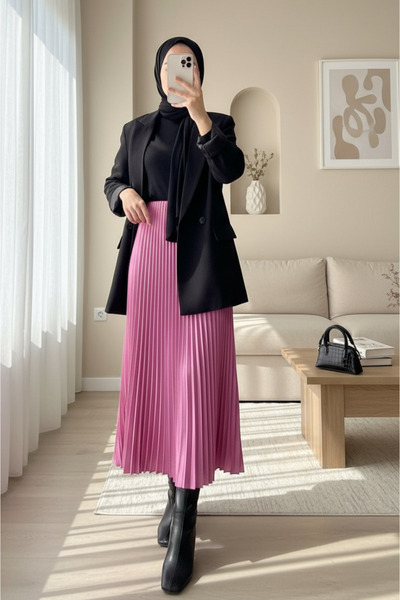 HİJABAYA Fustă elastică cu talie plisată