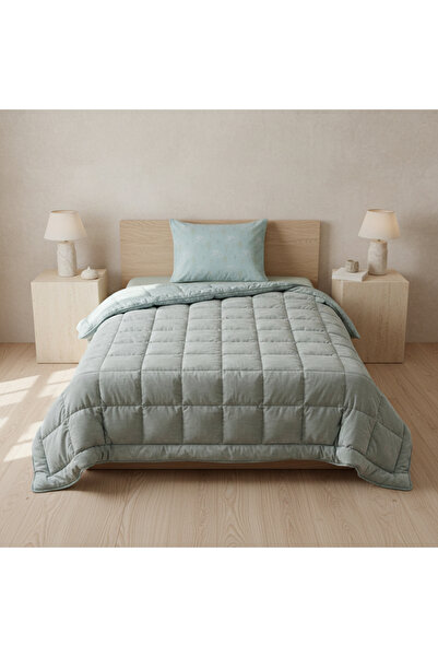 OTHELLO Single Reversible Welsoft Comforter Duvet Set Green 155X215 cm - Dorm...