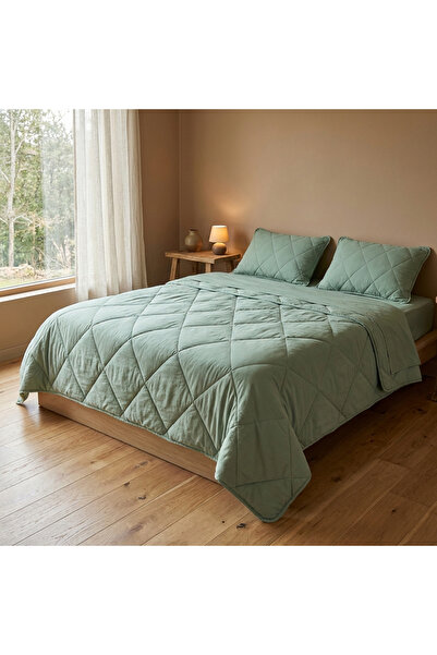 Penelope Microfiber Kumaş Çift Kişilik Yeşil Yastık Yorgan Seti - Colors in C...