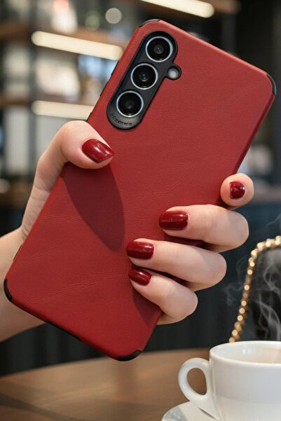 Hatreds Samsung Galaxy S23 FE Kılıf Deri Görünümlü Kamera Korumalı Lüx Kapak