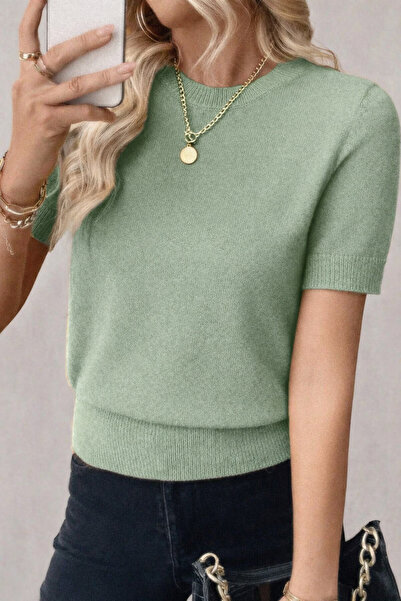 citystyle Kısa Kollu Likralı Bisiklet Yaka Mint Bluz