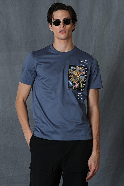 Lufian Gabriel Men's Basic T-Shirt Dark Blue