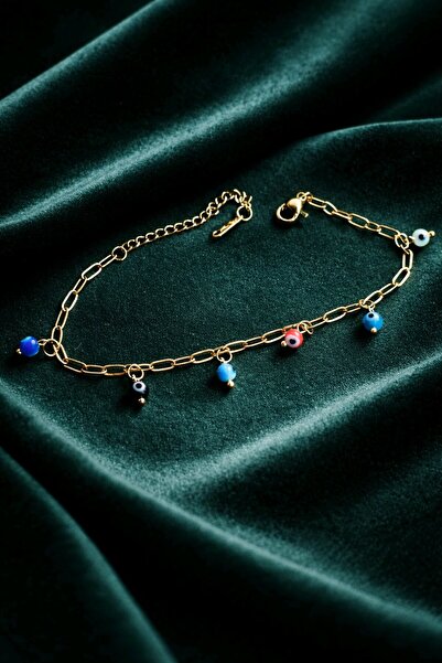 stainless steell Steel Gold Color Beaded Women's Bracelet 17+4 cm Extension