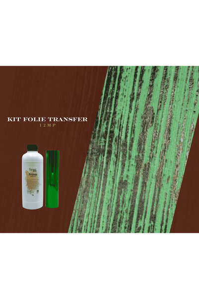 Ferrara Design Folie de transfer verde, laminat 12 mp + 1 litru de adeziv spe...