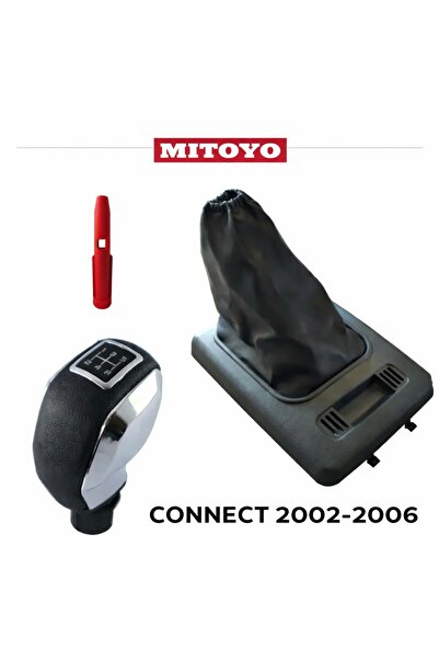 MITOYO Ford Connect 2002-2006 Uyumlu Çerçeveli Vites Körüğü ve Krom Spor Vite...
