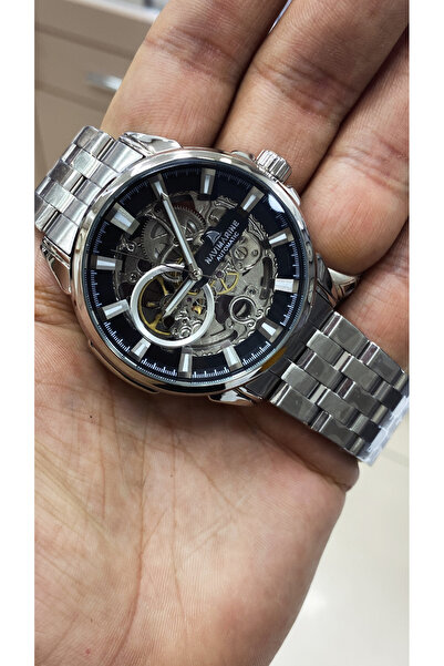 Navimarine ساعة يد رجالية ذات هيكل عظمي أوتوماتيكي بتصميم خاص وحزام فولاذي + ...