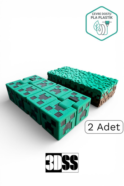 3DSS Minecraft Temalı Stres Azaltıcı Duyusal Oyuncak | Fidget Küp Seti 2’li |...