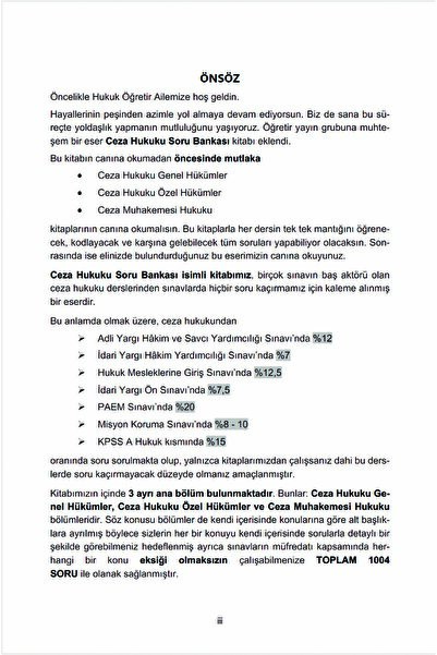 hukuk öğretir 2027 Ceza Hukuku Soru Bankası ( Ceza Genel - Özel - Ceza Muhakamesi Hukuku) Tamamı Çözümlü 1001 Soru