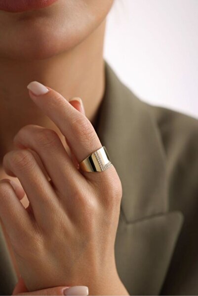 Sembol Gold Harf Yüzük 14 Ayar  -L-