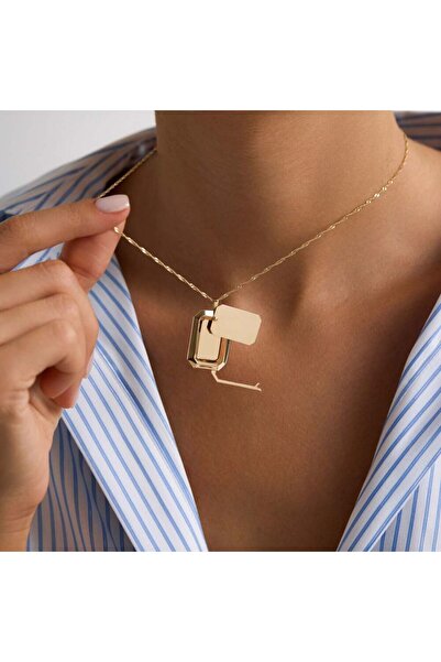 Sembol Gold 14 Ayar Altın Resimli Kolye Singapur Zincir 45 cm