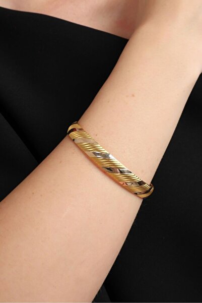 Sembol Gold 8 Ayar Altın Bilezik Yan Desenli 10 mm