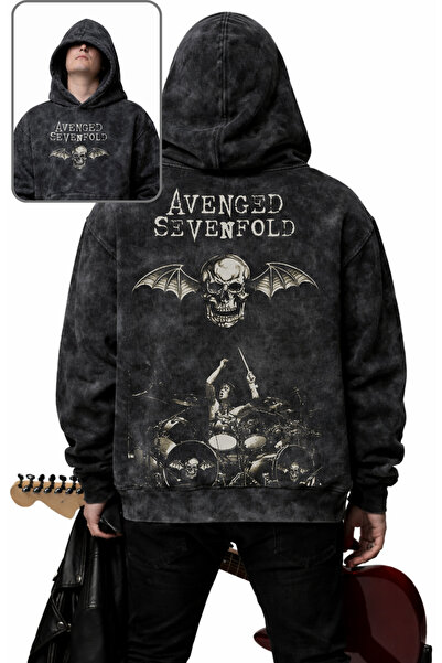 Fuddy Moda Unisex Oversized Vintage Avenged Sevenfold Back Printed Hooded Was...