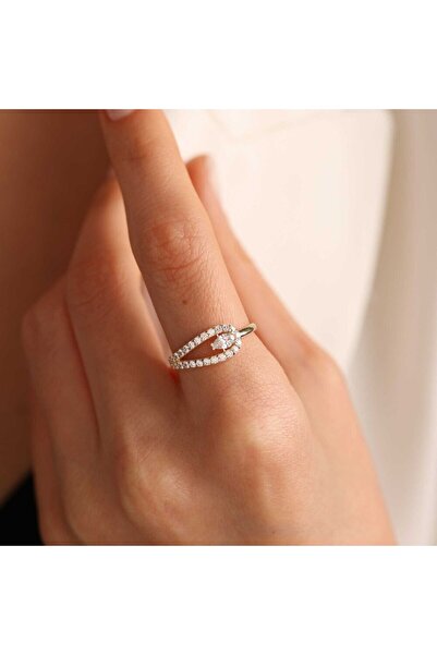 Sembol Gold Damla Taşlı Altın Yüzük