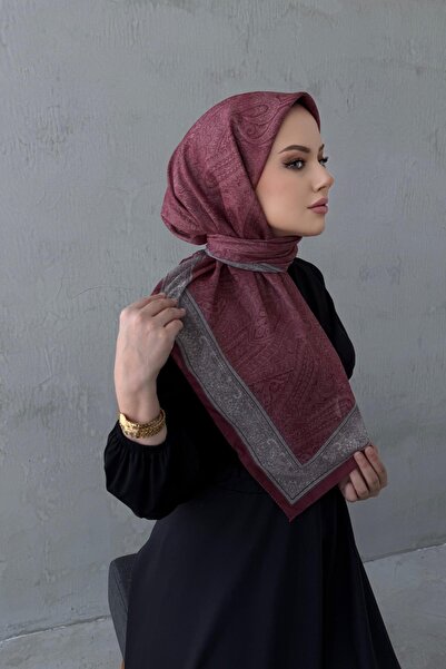 Byedauzunlar Șal din mătase modală Leyla Bohemiană, roșu claret