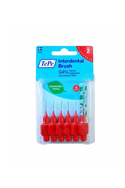 TePe İNTERDENTAL BRUSH ARAYÜZ FIRÇASI 0.5 MM NO:2 6 LI KIRMIZI