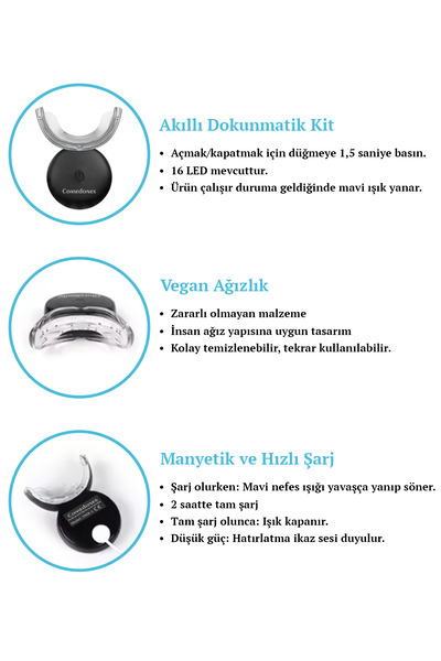 comedones Mavi Işık Teknolojisi ile Diş Beyazlatma Cihazı