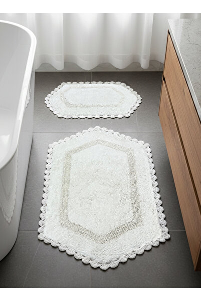 Chilai Home طقم سجادة حمام من القطن بنسبة 100% من إكسجينا إكرو مكون من قطعتين