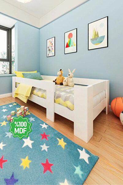 Herseycik Ninnimo Montessori Beyaz Mdf Karyola 100x200 Yatak Uyumlu Karyola