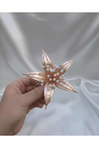 Mirnova Flower Model Rosegold Bride Hairpin and Groom Boutonniere-Bride Hairp...