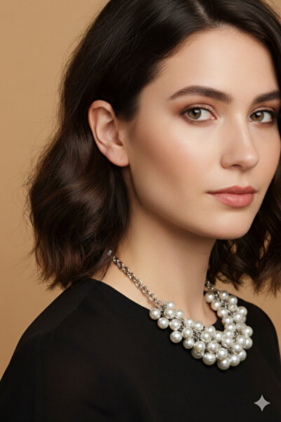 PETEK AKSESUAR Salkim Multi-Ball Pearl Beads Necklace