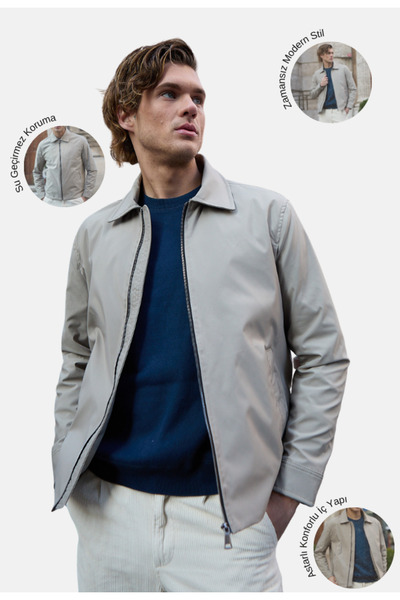 Danger Ανδρικό αδιάβροχο εποχιακό μπεζ παλτό