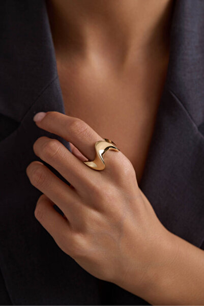 Sembol Gold 14 Ayar Altın Sarmal Kalın Tasarım Yüzük