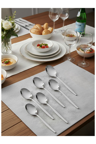 AiroBazar Stainless Steel Tablespoon Set 6 Pieces – 304 Quality 4mm, Durable ...