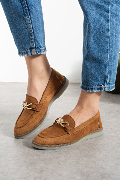 guijarro Ορθοπεδικά μοκασίνια από σουέτ με χρυσή αλυσίδα - Κομψά για το γραφε...