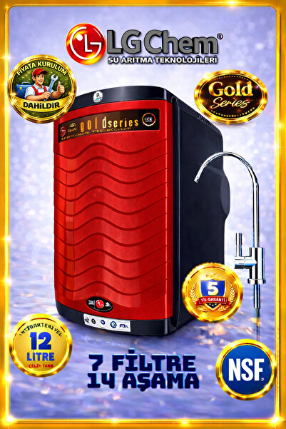 ligth gastro LG Chem GOLD MONTAJ DAHİL 12 LİTRELİK 7 FİLTRE 14 AŞAMALI KIRMIZ...
