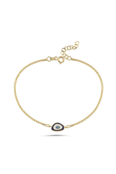 Sembol Gold Mavi Mine Nazar Bileklik 17+2 cm