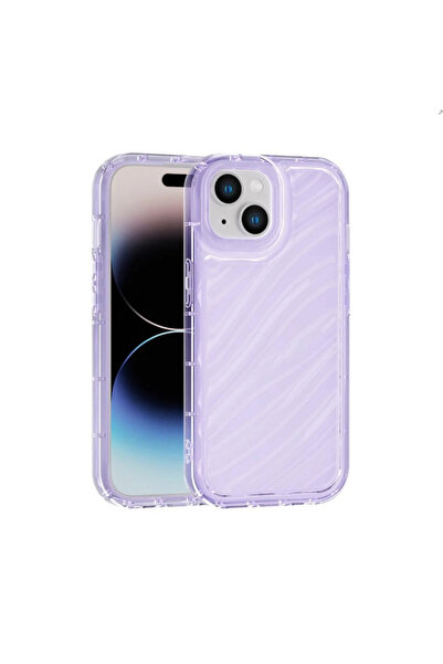 Vissona iPhone 15 Uyumlu Telefon Kılıfı Kamera Çıkıntılı Kabartmalı Parlak De...